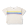 Ecru badstof t-shirt met strepen - Alocs off-white